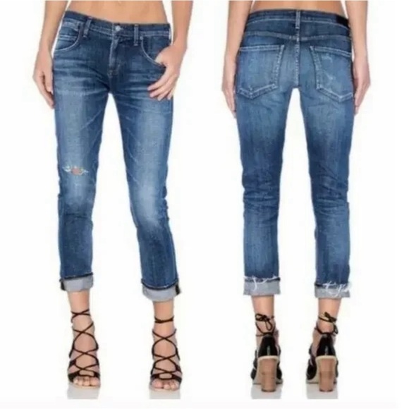 Agolde Luxury boho preppy core chic grunge oversized Jeans Size 25 Distressed - Picture 1 of 15